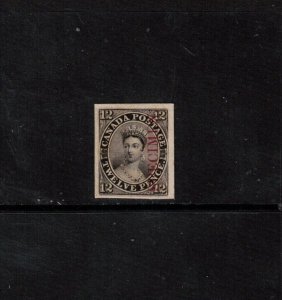 Canada #3Pi Extra Fine Plate Proof India Paper On Card