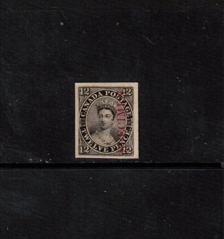 Canada #3Pi Extra Fine Plate Proof India Paper On Card