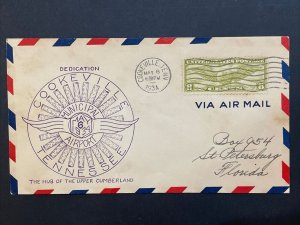 1934 Cookeville TN Municipal Airport Dedication Cover Sc# C17