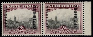 SOUTH AFRICA GV SG O5a, 2d grey & maroon, LH MINT.