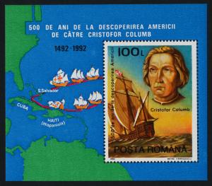 Romania 3774 MNH Christopher Columbus, Ships, Discovery of America, Map