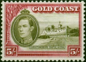 Gold Coast 1940 5s Olive-Green & Carmine SG131a V.F MNH