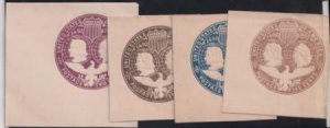 US Postal Stationery and Cut Squares #U348-51 MINT  VF-XF FC Cat Value: $35