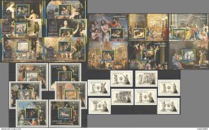 N0083 2020 Art Jacques Stella !!! Gold Owls Print !!! 18Bl+8St Mnh