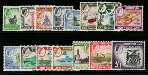 RHODESIA & NYASALAND SG18/31 1959-62 DEFINITIVE SET MNH