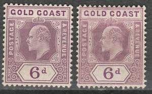 GOLD COAST 1907 KEVII 6D BOTH SHADES