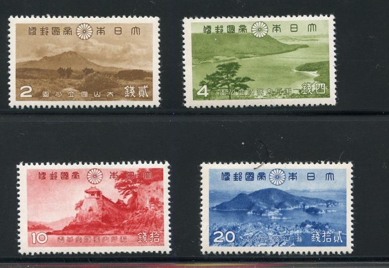 JAPAN 1939 PARK  SET SCOTT#290/93  MINT LIGHT HINGED