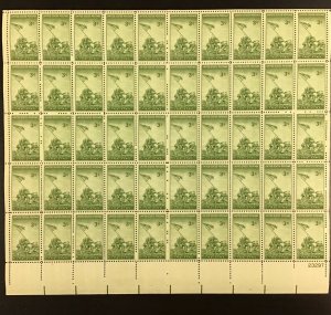  929   Iwo Jima.   WWII  battle.  3 cent stamps.  Sheet of 50.   Issued in 1945.