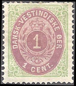 Danish West Indies 5c Mint,OG,HR... SCV $20.00