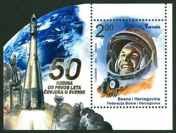 BOSNIA&HERZEGOVINA/2011, 50th Anniversary of Man's First Flight into Space, MNH