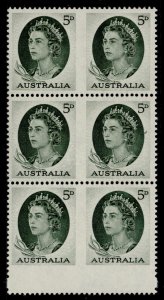 AUSTRALIA QEII SG354a, 5d deep green, NH MINT. Cat £22.