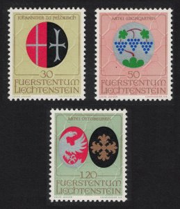 Liechtenstein Arms of Church Patrons 3v 3rd issue 1971 MNH SG#508-513