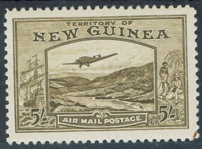 NEW GUINEA 1939 BULOLO AIRMAIL 5/- 