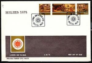 Malta, Scott cat. B20-B22. Religious Christmas issue on a First day cover. ^