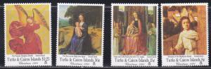 Turks & Caicos # 953 / 960, Christmas - Gerard David Paintings, NH, Short Set.