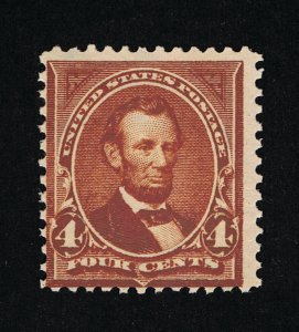 EXCELLENT GENUINE SCOTT #280b MINT OG NH 1898 ORANGE BROWN WEISS CERT - LINCOLN