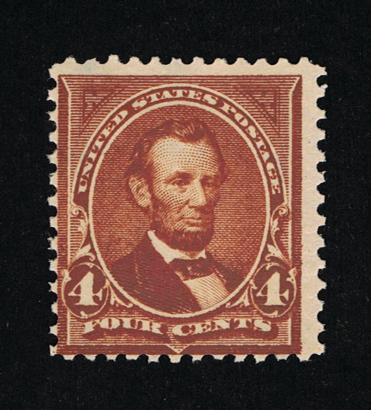 EXCELLENT GENUINE SCOTT #280b MINT OG NH 1898 ORANGE BROWN WEISS CERT - LINCOLN