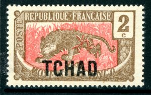 France Colonies 1922 Chad 2¢ Tiger Scott #2 Mint G29