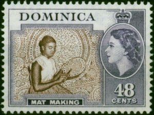 Dominica 1957 48c Deep Brown & Violet SG155 Fine MNH