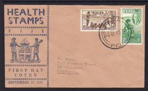 Fiji B1-B2 Health Stamps 1951 Typed FDC 