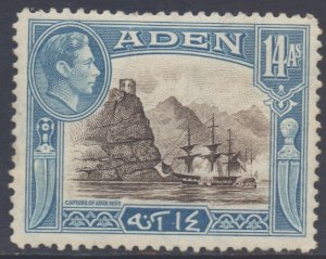 Aden Scott 23a - SG23a, 1939 George VI 14a MH*