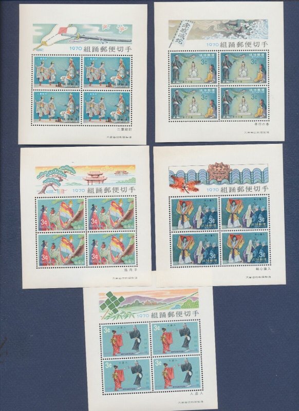 RYUKYU - Scott 195a-199a  - MNH S/S - Opera, Music - 1970