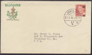 Denmark 357 King 1956 Typed FDC