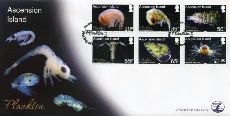 Ascension Island 2017 FDC Plankton Copepod Gastropod 6v Set Cover Marine Stamps