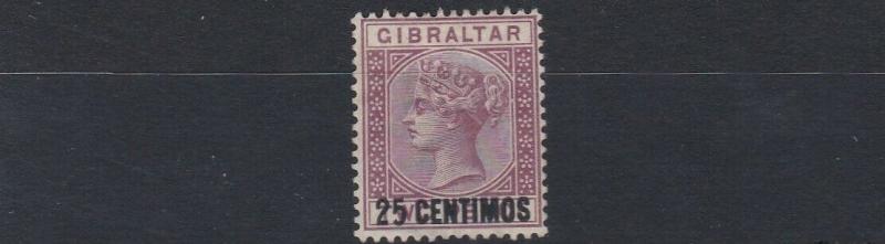 GIBRALTAR  1889  S G 17  25C ON 2D  BROWN  PURPLE NO GUM  