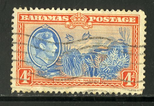 BAHAMAS  106 USED SCV $1.25 BIN .60 MARINE LIFE