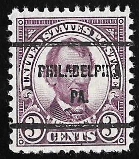 635 3 cent Lincoln,Violet Precancel Stamp used VF