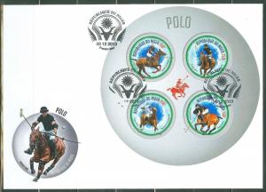 NIGER 2013 POLO CHAMPIONS SHEET OF FOUR STAMPS FDC