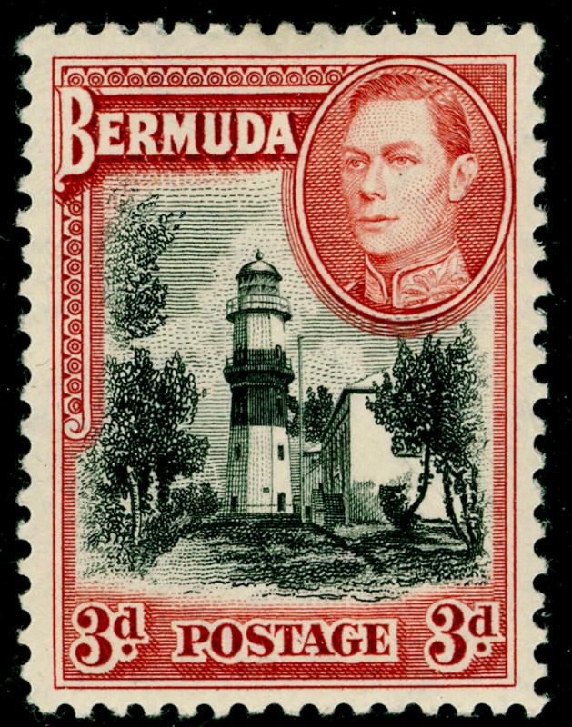 BERMUDA SG114, 3d Black & Rose Red, M MINT. Cat £50. 