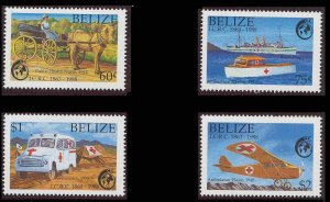 BELIZE - Scott 906-909 -MNH -  Red Cross, Nurse, Airplane, Boat - 1988