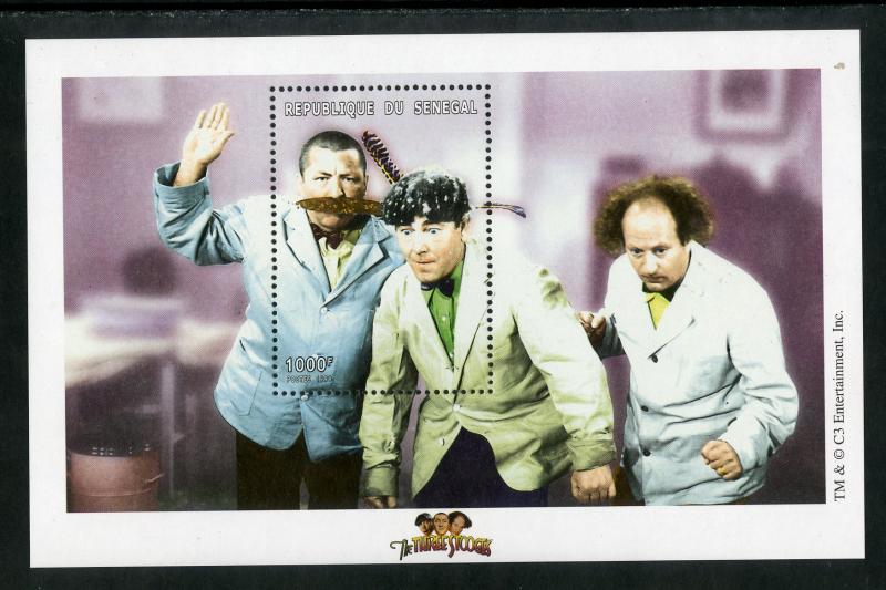 SENEGAL 1434 MNH S/S SCV $5.00 BIN $3.00 THE 3 STOOGES