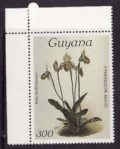 Guyana-Sc#1139a- id9-unused NH 300c-Flowers-Orchids-wmk Lotus Bud Multiple-1985-