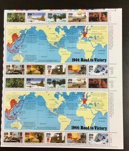2559-2981  World War II 1941-1945  Full set of 5 sheets  FV $29.60