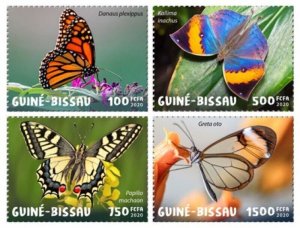 Guinea-Bissau - 2020 Butterflies on Stamps - 4 Stamp Set - GB200103c