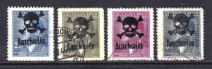 BOHEMIA & MORAVIA KZ CAMP AUSCHWITZ OVERPRINTS CDS VF SOUND x4 LARGER HITLERS