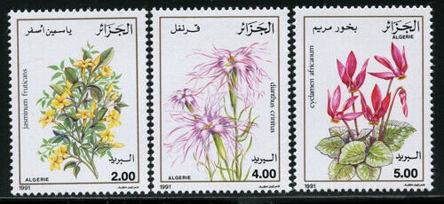 Algeria 1991 Flowers set Sc# 936-38 NH 