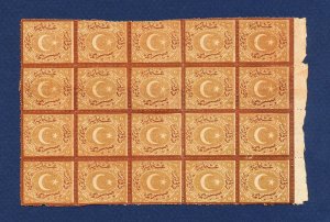 TURKEY - Scott J29 - MNH (some disturbed gum) block of TWENTY - 1871 ---c