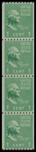 US 848 Presidential George Washington 1c coil strip (4 stamps) MNH 1939