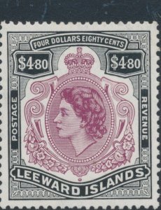 Leeward Islands 1954 SG 140 $4.80 Queen Elizabeth II Mint Not Hinged Top Value