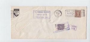 PERFIN Canadian Pacific Gen Del Postage due tied 2c Canada cover 1941 2c Mufti