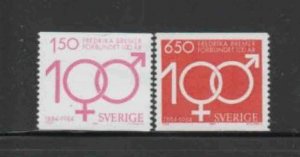 SWEDEN #1506-1507 1984 FREDRIK BREMER ASSN. MINT VF NH O.G