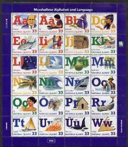 MARSHALL ISLANDS - 1998 - Alphabet & Language - Perf 24v Sheet-Mint Never Hinged