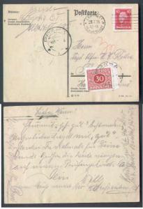 #8208 -postcard to Czechoslovakia with postage due-Leipzig 2