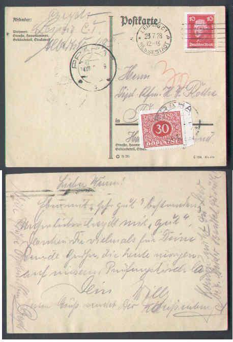 #8208 -postcard to Czechoslovakia with postage due-Leipzig 2