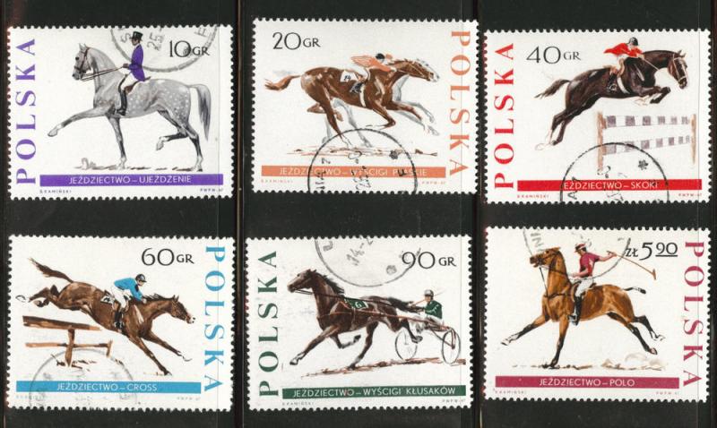 Poland Scott 1474-79 used 1967 short horse set