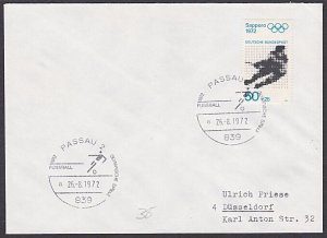 GERMANY 1972 Olympic Games cover special pmk FOOTBALL......................A3547